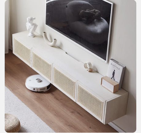 GENJI Haruto Solid Wood Cream Floating TV Cabinet from GENJI