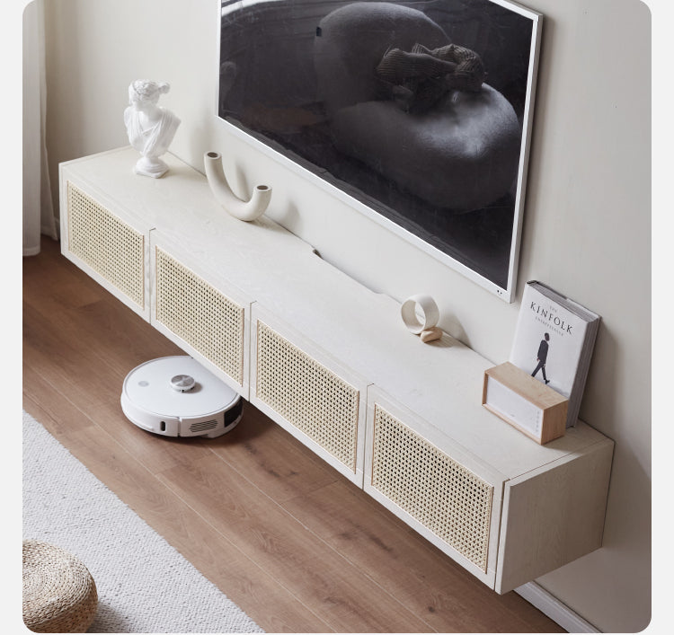 GENJI Haruto Solid Wood Cream Floating TV Cabinet from GENJI