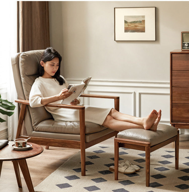 GENJI Hiroshi Sleek Solid Wood Lounge Chair from GENJI
