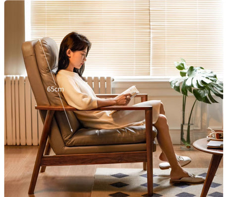 GENJI Hiroshi Sleek Solid Wood Lounge Chair from GENJI