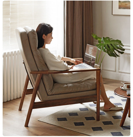 GENJI Hiroshi Sleek Solid Wood Lounge Chair from GENJI