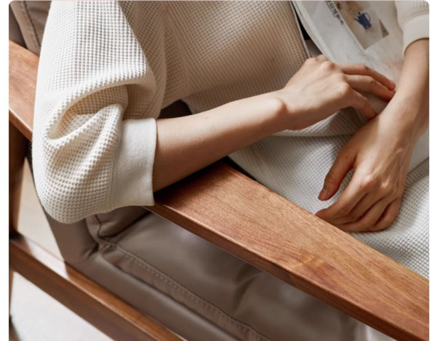 GENJI Hiroshi Sleek Solid Wood Lounge Chair from GENJI