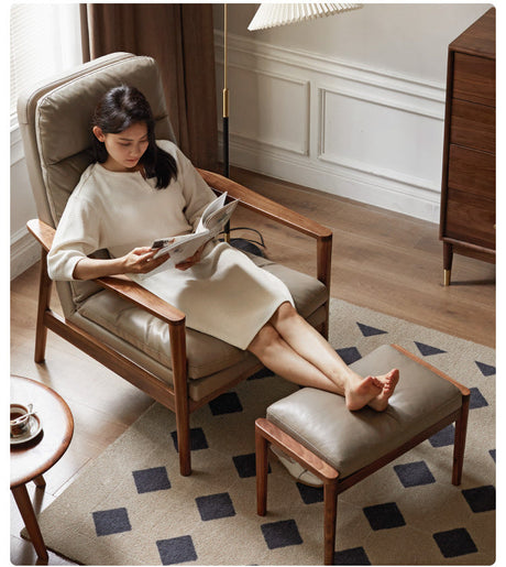 GENJI Hiroshi Sleek Solid Wood Lounge Chair from GENJI