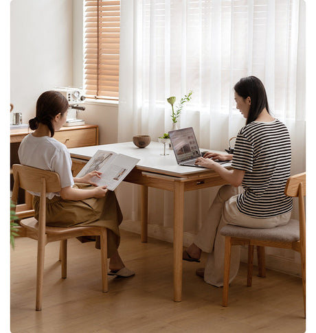 GENJI Isadora Solid Wood Retractable Dining Table from GENJI