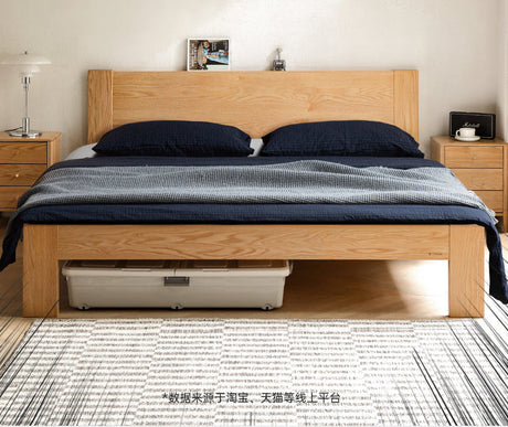 GENJI Isamu Solid Wood Modern Minimalist Oak Single Bed from GENJI