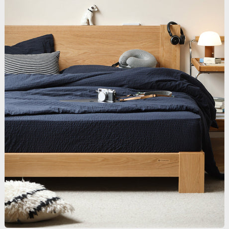 GENJI Isamu Solid Wood Modern Minimalist Oak Single Bed from GENJI
