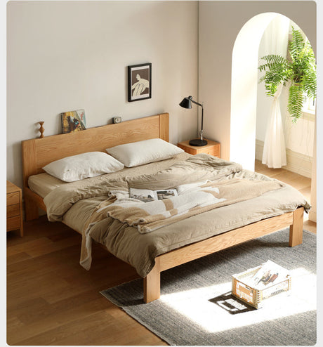 GENJI Isamu Solid Wood Modern Minimalist Oak Single Bed from GENJI