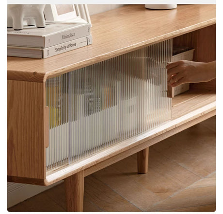GENJI Ishtar Modern Oak Storage Cabinet and Coffee Table Combo. from GENJI