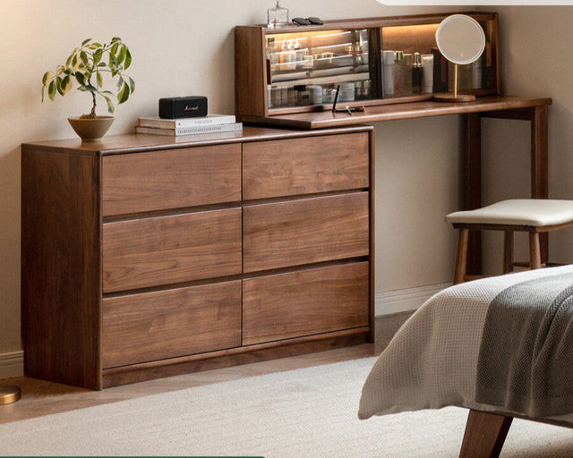 GENJI Isolde Elegant Solid Wood Retractable Dressing Table from GENJI