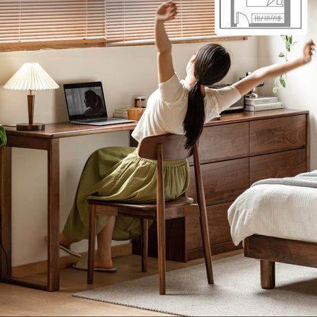 GENJI Isolde Elegant Solid Wood Retractable Dressing Table from GENJI