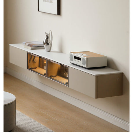 GENJI Kaelin Modern Solid Wood Wall-Mounted TV Cabinet with Light from GENJI