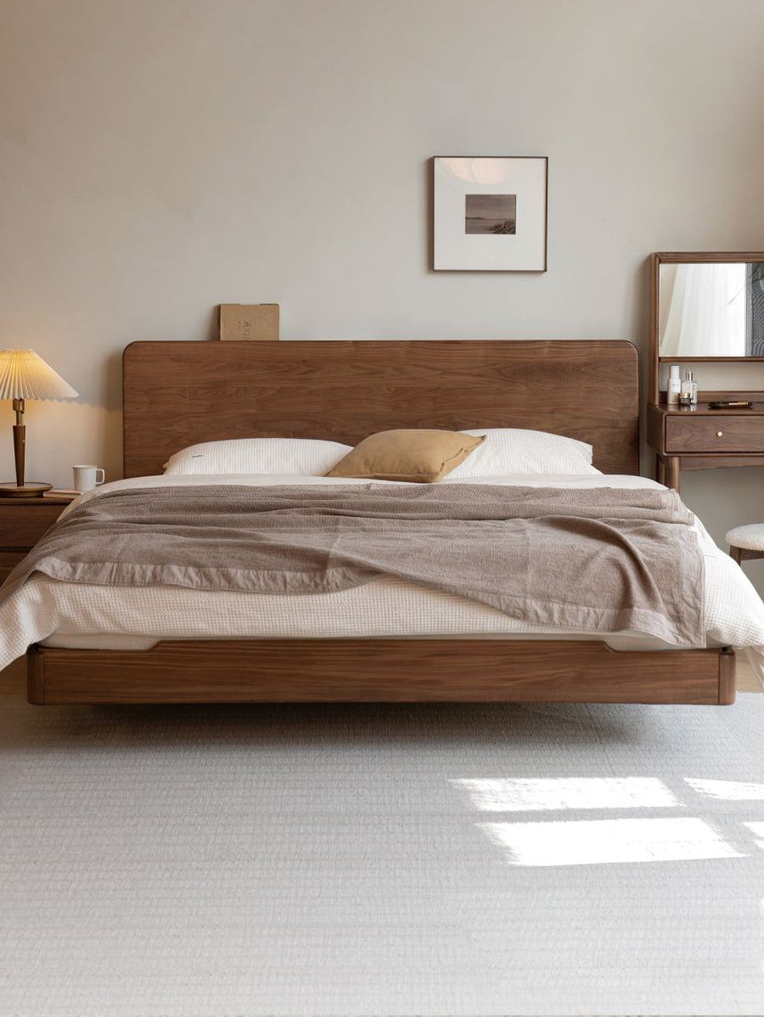 GENJI Kagoshima Elegant Solid Wood Bed with Luminous Edges from GENJI