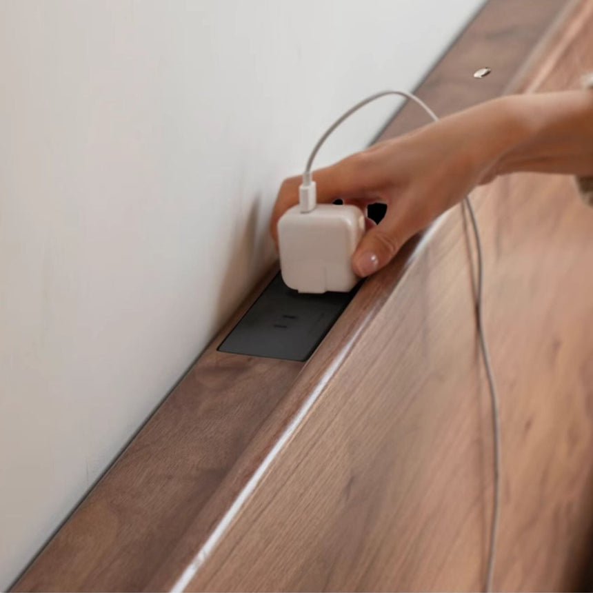 GENJI Kagoshima Elegant Solid Wood Bed with Luminous Edges from GENJI