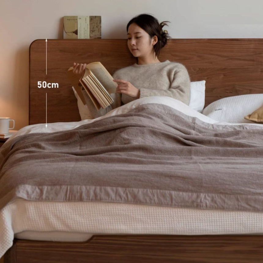 GENJI Kagoshima Elegant Solid Wood Bed with Luminous Edges from GENJI