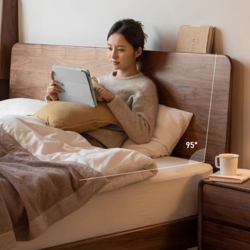 GENJI Kagoshima Elegant Solid Wood Bed with Luminous Edges from GENJI