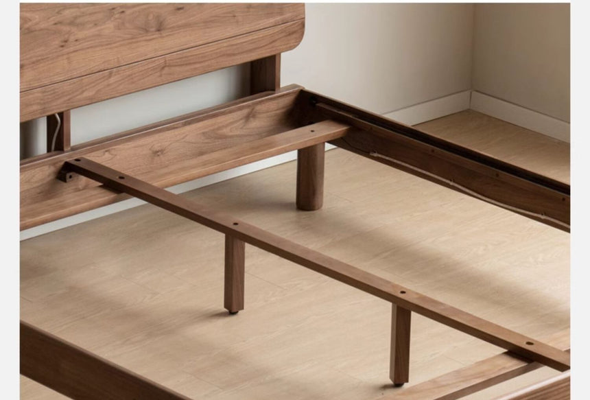 GENJI Kagoshima Elegant Solid Wood Bed with Luminous Edges from GENJI