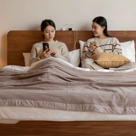 GENJI Kagoshima Elegant Solid Wood Bed with Luminous Edges from GENJI