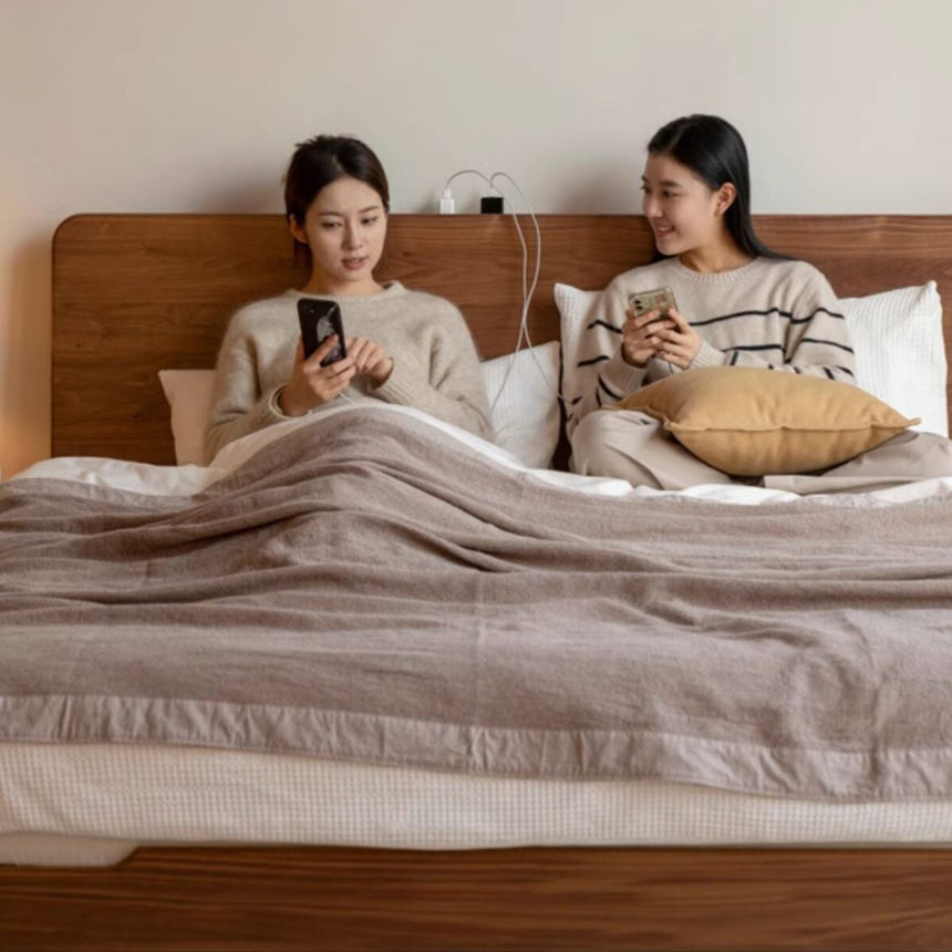 GENJI Kagoshima Elegant Solid Wood Bed with Luminous Edges from GENJI