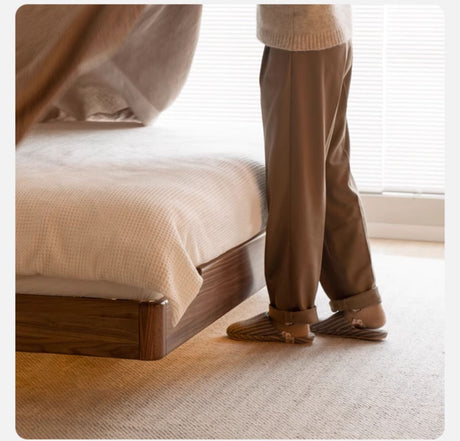 GENJI Kagoshima Elegant Solid Wood Bed with Luminous Edges from GENJI