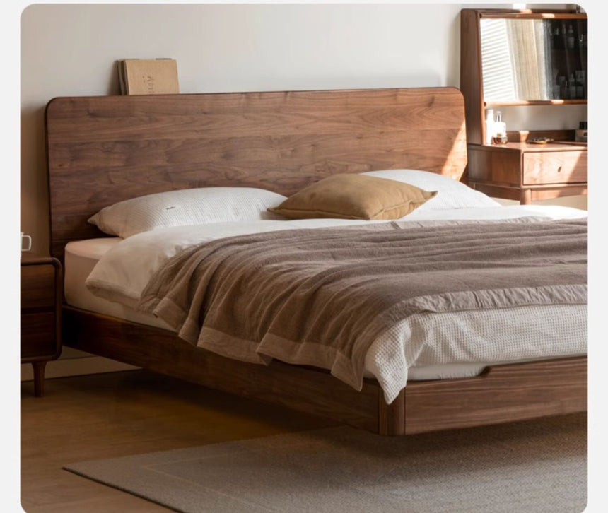 GENJI Kagoshima Elegant Solid Wood Bed with Luminous Edges from GENJI