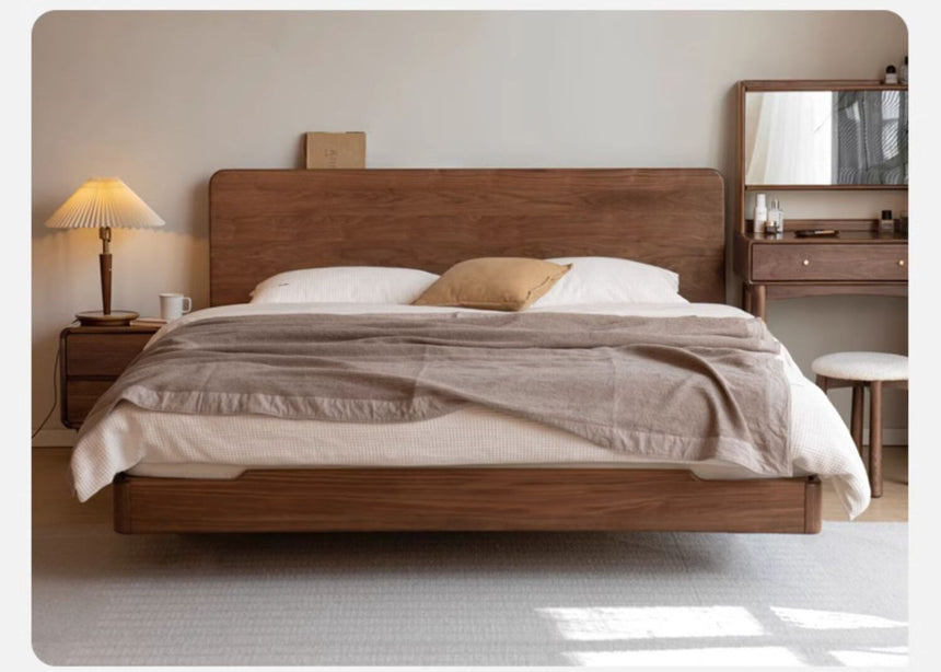 GENJI Kagoshima Elegant Solid Wood Bed with Luminous Edges from GENJI
