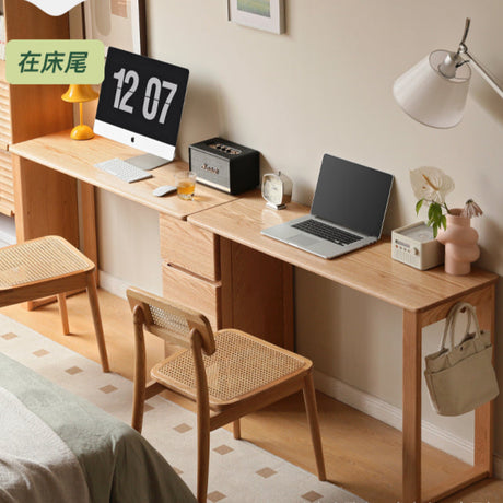 GENJI Kairos Solid Oak Double Computer Desk with Drawer from GENJI