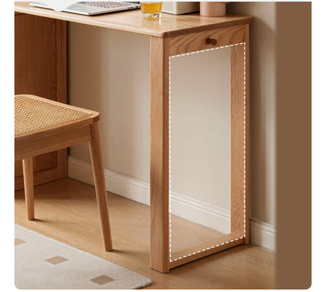 GENJI Kairos Solid Oak Double Computer Desk with Drawer from GENJI