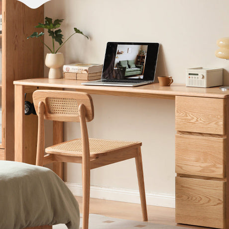 GENJI Kairos Solid Oak Double Computer Desk with Drawer from GENJI