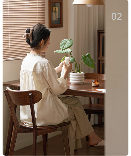 GENJI Marisol Scandinavian Peach Highchair Natural Wood Feed Table from GENJI