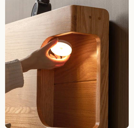 GENJI Miyamoto Solid Wood Nordic Double Bed - Luminous Oak Design from GENJI