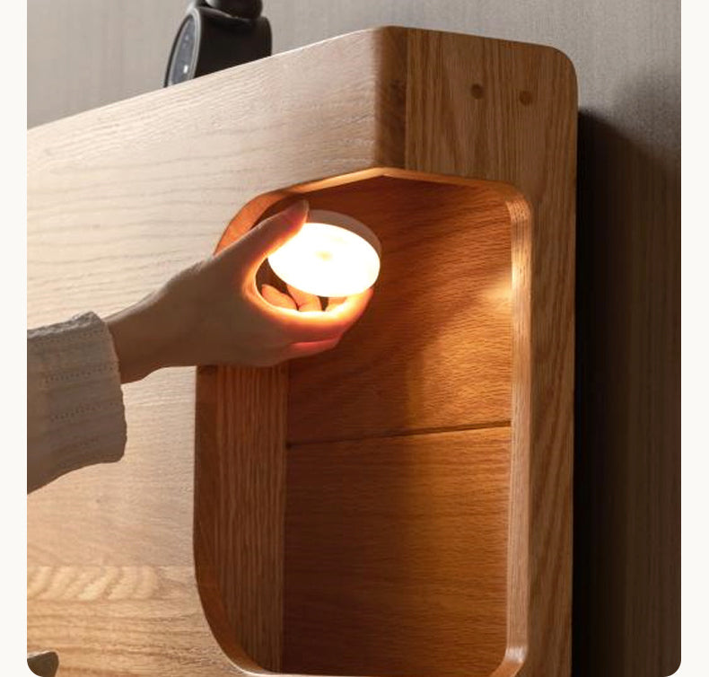 GENJI Miyamoto Solid Wood Nordic Double Bed - Luminous Oak Design from GENJI