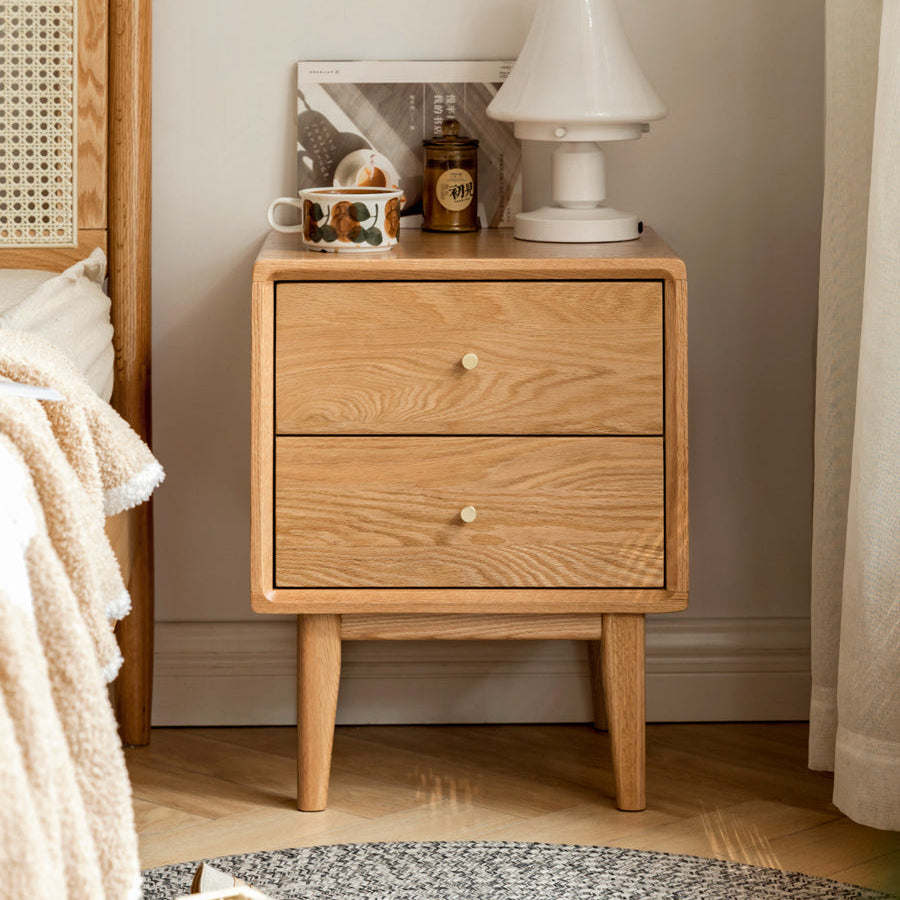 GENJI Santiago Rustic Oak Simple Bedside Table from GENJI