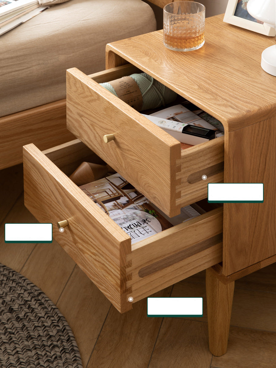 GENJI Santiago Rustic Oak Simple Bedside Table from GENJI