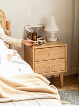 GENJI Santiago Rustic Oak Simple Bedside Table from GENJI