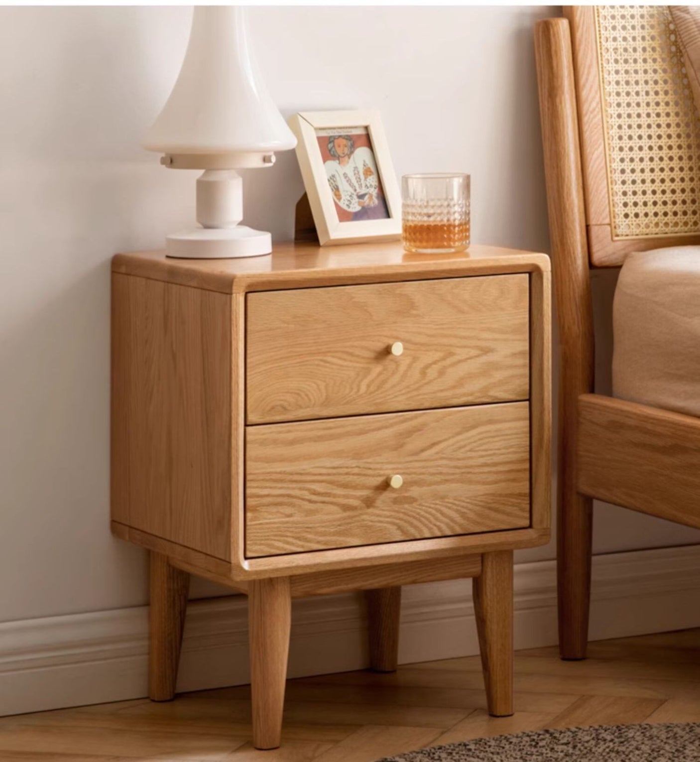 GENJI Santiago Rustic Oak Simple Bedside Table from GENJI