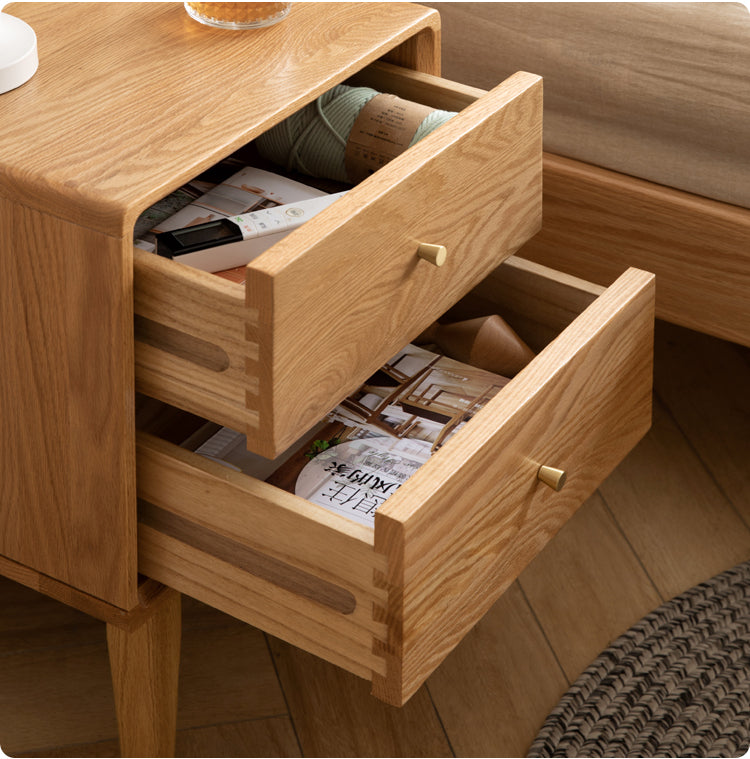 GENJI Santiago Rustic Oak Simple Bedside Table from GENJI