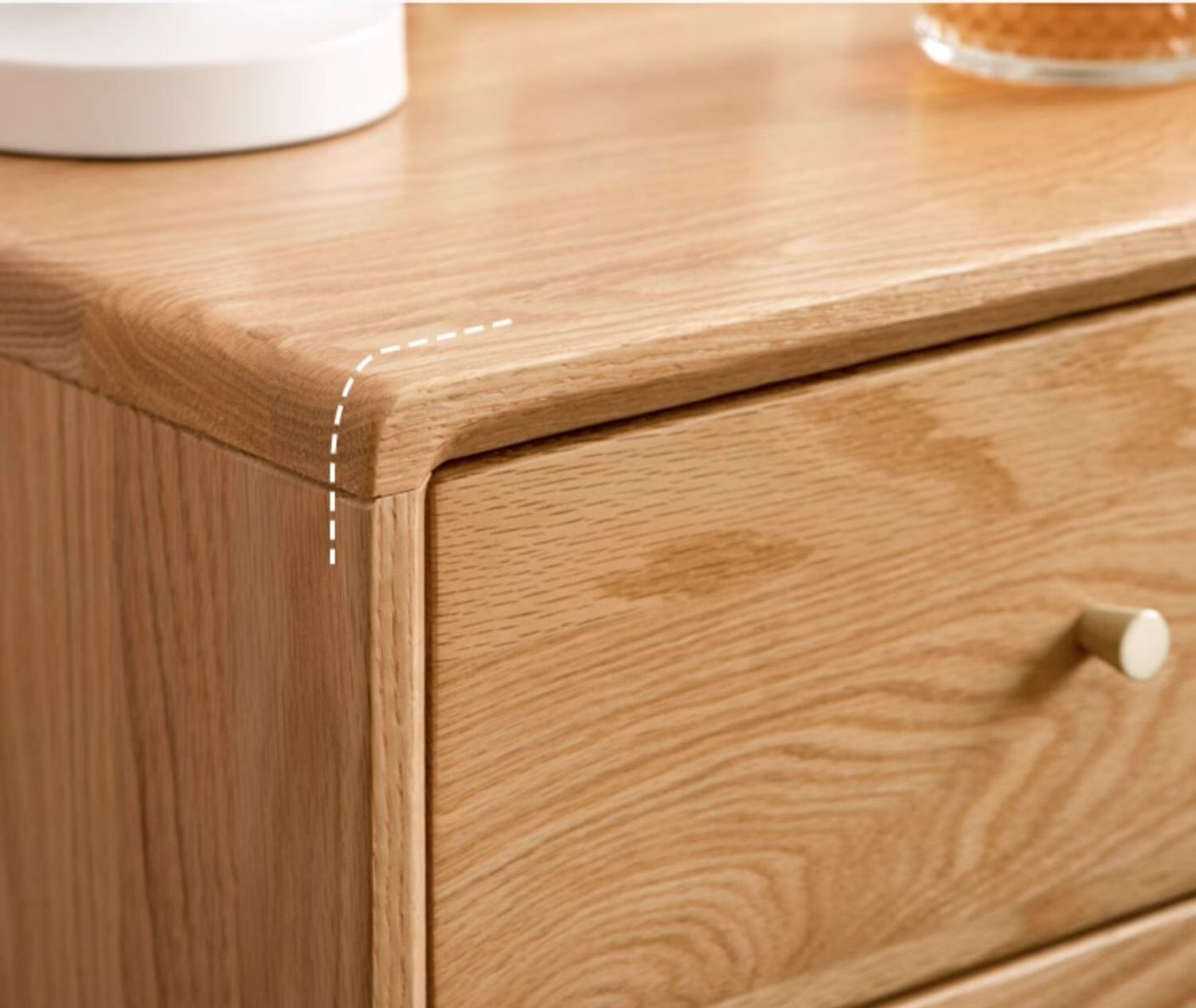 GENJI Santiago Rustic Oak Simple Bedside Table from GENJI