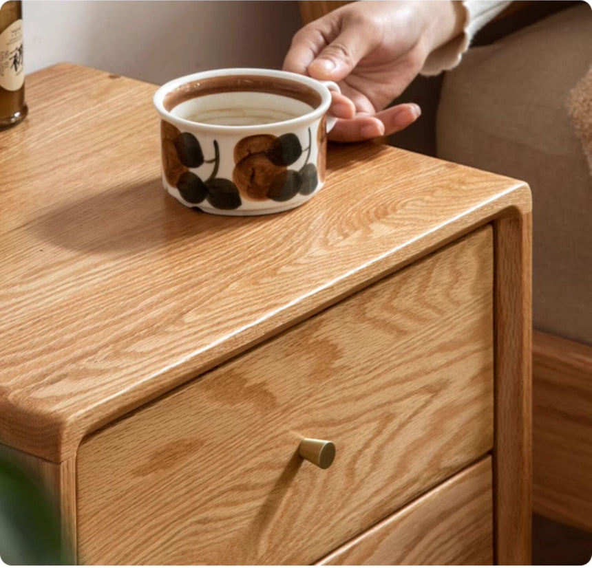 GENJI Santiago Rustic Oak Simple Bedside Table from GENJI