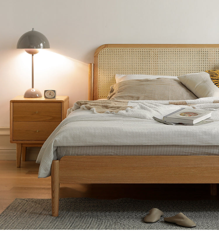 GENJI Santiago Rustic Oak Simple Bedside Table from GENJI