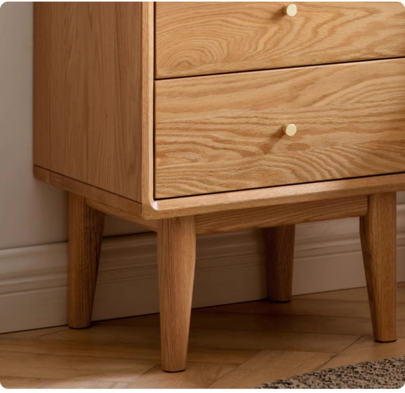 GENJI Santiago Rustic Oak Simple Bedside Table from GENJI