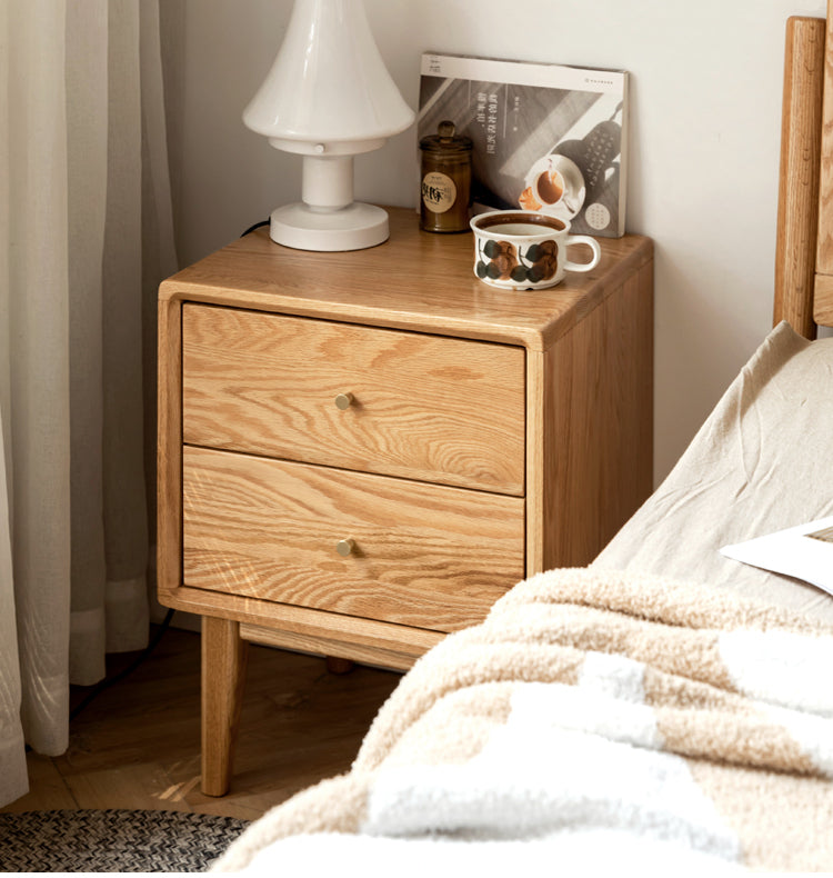 GENJI Santiago Rustic Oak Simple Bedside Table from GENJI