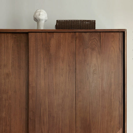 GENJI Sapporo Rustic Black Walnut Sliding Door Wardrobe from GENJI