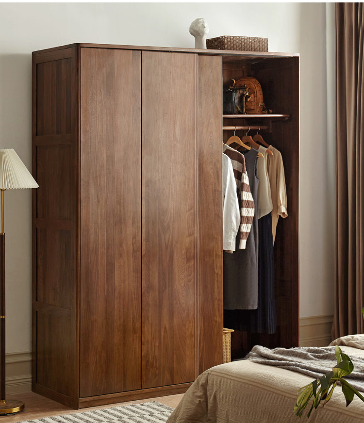 GENJI Sapporo Rustic Black Walnut Sliding Door Wardrobe from GENJI