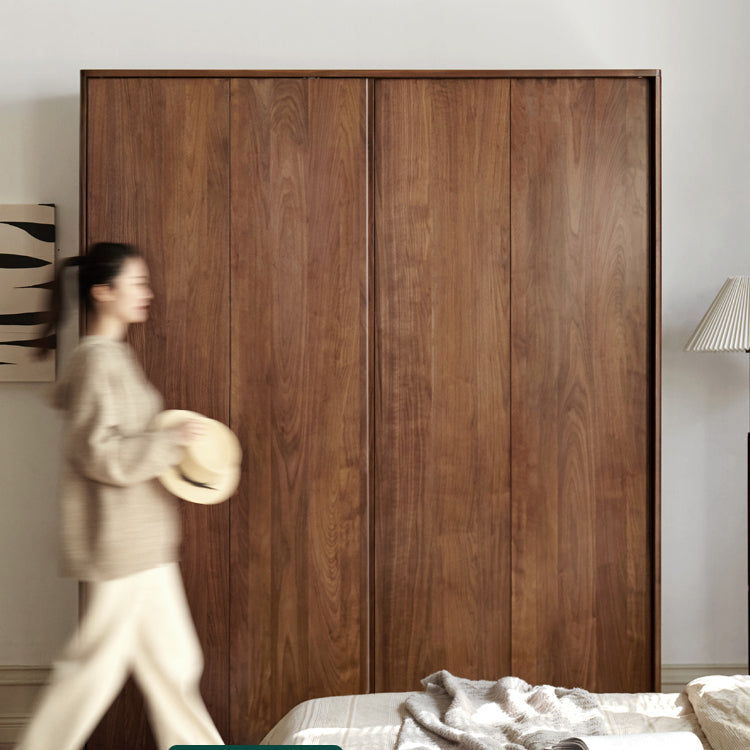 GENJI Sapporo Rustic Black Walnut Sliding Door Wardrobe from GENJI