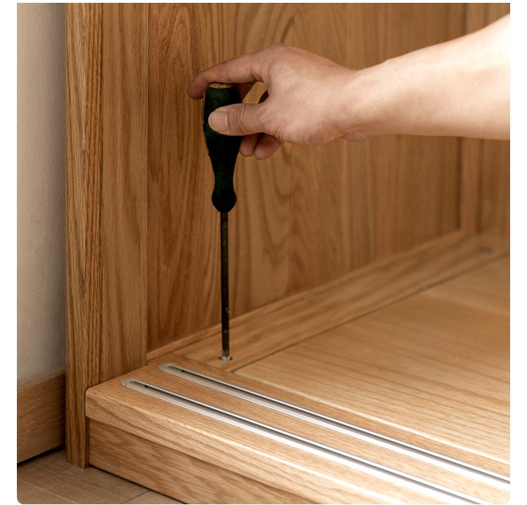GENJI Sapporo Rustic Black Walnut Sliding Door Wardrobe from GENJI