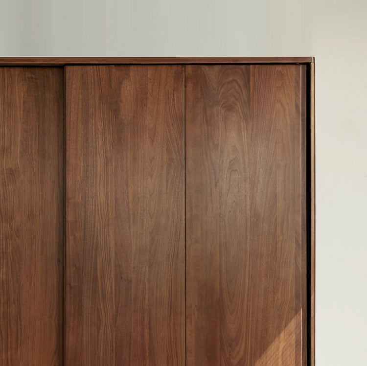 GENJI Sapporo Rustic Black Walnut Sliding Door Wardrobe from GENJI