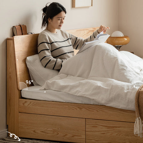 GENJI Takamatsu Elegant Solid Wood Drawer Bed from GENJI