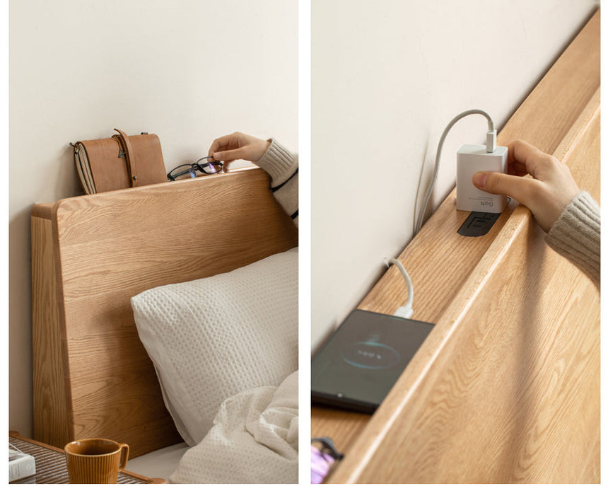GENJI Takamatsu Elegant Solid Wood Drawer Bed from GENJI