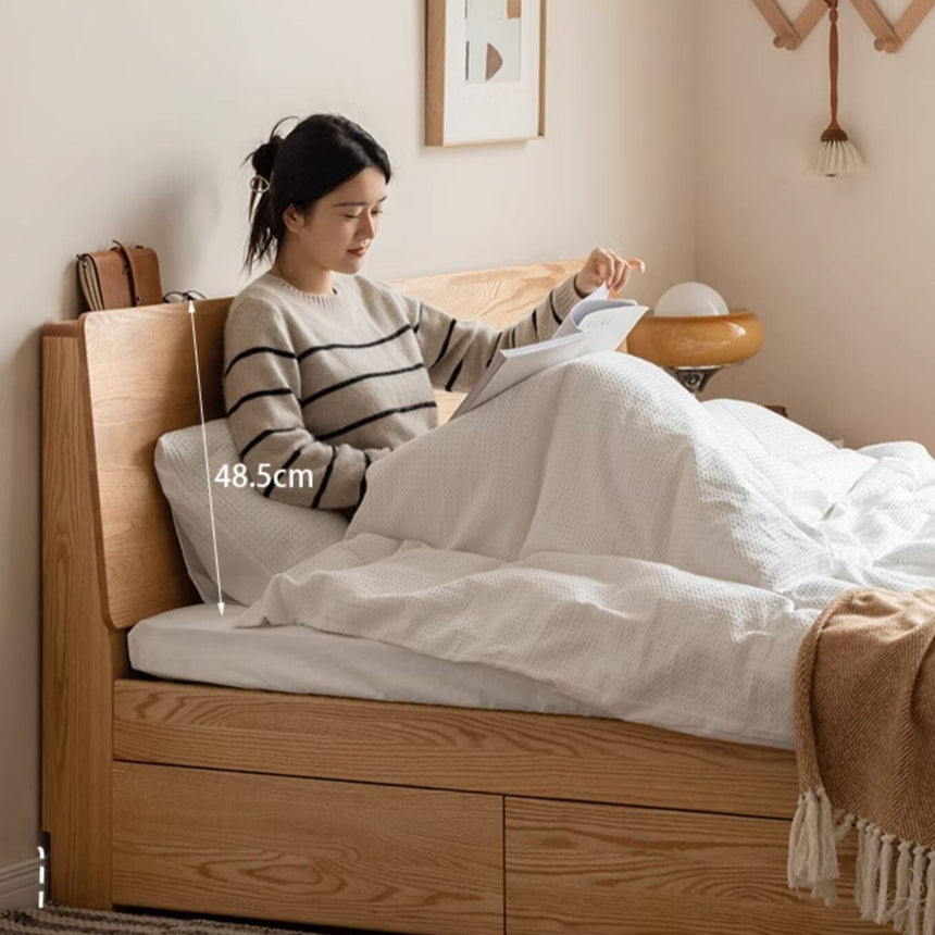 GENJI Takamatsu Elegant Solid Wood Drawer Bed from GENJI