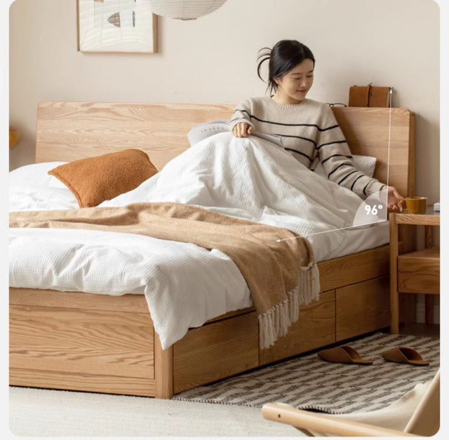 GENJI Takamatsu Elegant Solid Wood Drawer Bed from GENJI